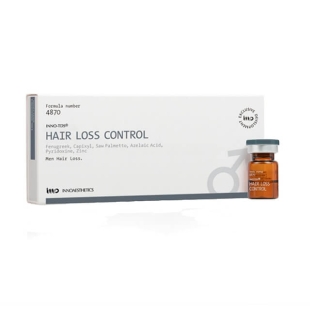 Specific treatment for male pattern baldness or androgenic alopecia. INNO-TDS Hair Loss Control stimulates microcirculation in the scalp and inhibits the formation of DHT, the hormone responsible for male pattern baldness. 