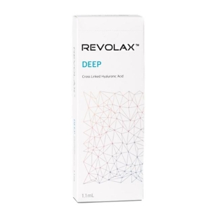 REVOLAX Deep is a thicker and longer lasting gel, used to treat deep wrinkles and nasolabial folds. REVOLAX Deep can also be used for augmentation of the cheeks, chin, and lips.