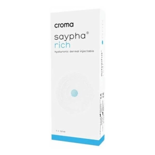 Saypha® Rich is a gel implant containing a high concentration of hyaluronic acid that is stabilized by glycerol, a natural moisturizer that retains water and preserves hydration. Saypha® Rich improves skin elasticity, tone and hydration resulting in a nat
