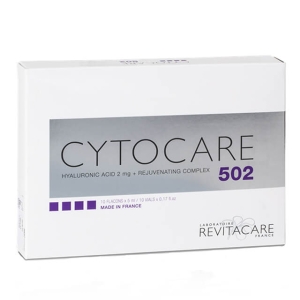 Cytocare 502 is a resorbable implant composed of hyaluronic acid and a rejuvenating complex. Cytocare 502 is designed to be injected into the superficial dermis of the face to treat fine lines and wrinkles and dehydrated skin.