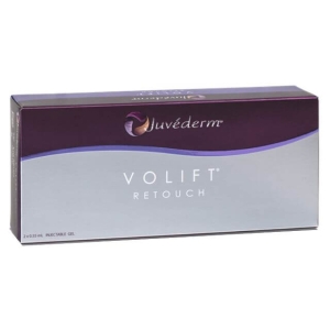 Juvederm Volift Retouch Lidocaine is an injectable hyaluronic acid-based facial dermal filler designed for filling, smoothing and revitalize the midface. Juvederm Volift Retouch Lidocaine is ideal to reduce nasolabial folds and to restore the natural cont