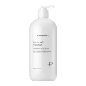 Mesoestetic Hydra Milk Cleanser perfect for dry, sensitive skin types this cleansing milk removes both make-up and impurities providing the skin with intense hydration whilst still respecting the physiological balance of the skin.