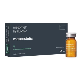 Mesoestetic Mesohyal Hyaluronic is a non-animal origin gel solution. It is non-cross-linked hyaluronic acid, obtained by bio-fermentation, and enhances the moisturisation of one’s skin. It is perfect for filling fine and superficial wrinkles.