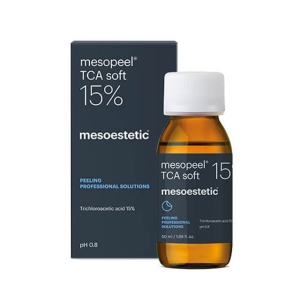 Mesoestetic Mesopeel TCA Soft 15% - Self-neutralizing trichloroacetic acid (TCA) 15% peel that gradually penetrates the skin to treat aging, pigmented lesions, comedonal acne and superficial acne scars.