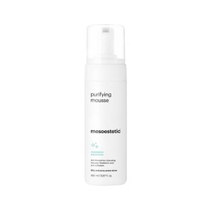 Mesoestetic puridying mousse is a daily cleansing mousse which deeply cleanses and purifies acne-prone and seborrhoeic skin. The light formula contains urea to soothe irritation and soften the skin.