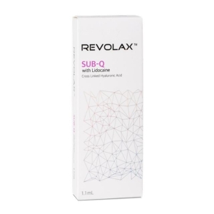 Revolax Sub-Q Lidocaine has the thickest properties within the product line. With its advanced ability to mold, maintain structure and longevity, it is recommended for treatment of deep sized to extremely severe wrinkles including nasolabial and face (che