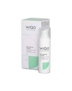 WiQo sebum-regulating balancing face cream is indicated for the cosmetic treatment of oily skin with acne tendency, with excess sebum, blackheads and dilated pores.