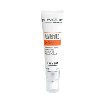 Dermaceutic Activ Retinol 0.5 is an Anti-Age Serum with medium strength which supports the natural cell regeneration process and reduces the appearance of signs of skin aging.