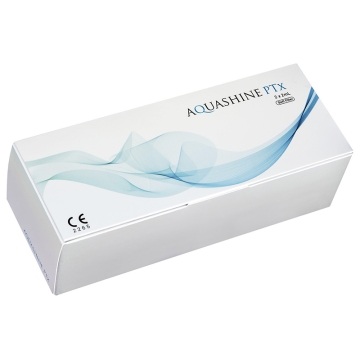 Aquashine PTX is a soft mesotherapy filler that contains biomimetic peptides and hyaluronic acids. The product stimulates the regeneration of aging skin and prevents free radicals from further development slowing the aging process in the skin.