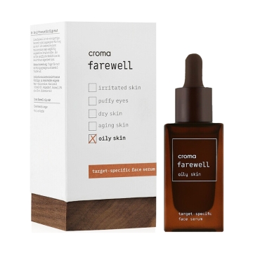 Oily skin is often characterized by an increased sebum production. The oilier areas of the face are prone to acne, blackheads and pimples. Formulated especially for this skin type, farewell oily skin contains a Zinc complex and Plankton Extract to reduce 