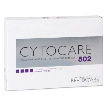 Cytocare 502 is a resorbable implant composed of hyaluronic acid and a rejuvenating complex. Cytocare 502 is designed to be injected into the superficial dermis of the face to treat fine lines and wrinkles and dehydrated skin.