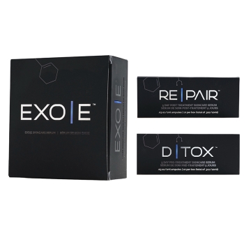 EXO|E is a 3 step process: D|TOX & EXO|E & RE|PAIR
EXO|E helps soothe dry skin associated with aesthetic procedures.