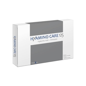 Hyamino care 125 is formulated with low and high molecular weight hyaluronic acid and 4 amino acids, composed of a concentration of 25 mg/ml in a buffer solution.