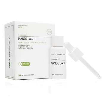 This multi-target Mandelic Acid peel is for the treatment of moderate skin aging, superficial pigmentations, and acne. Its actives renew the epidermis and evens skin tone. Moreover, the action of the MA helps to clear and control acne. 