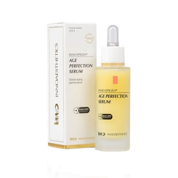 INNO-EPIGEN Age Perfection Serum is a concentrated antiaging serum that effectively treats the signs of aging promoting the synthesis of collagen and protecting from oxidative damage. It visibly rejuvenates the skin.