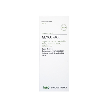 INNO-EXFO Glyco-age controlled epidermal exfoliation that reduces open pores, deeply hydrates and improves skin texture. Recommended for the treatment of xerosis and dry skin.