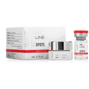 ME Line 01 Spots is a professional depigmenting kit for solar lentigos and hyperkeratosis treatment. The synergic actions of its active ingredients suitably penetrate the skin in order to eliminate specific skin lesions.