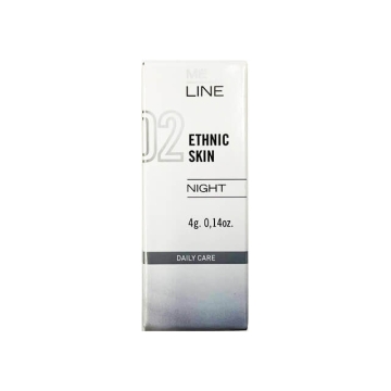 ME Line 02 Ethnic Skin Night improves and delays the appearance of skin pigmentation in phototypes IV - VI. It inhibits the expression of the tyrokinase enzyme, thereby inhibiting the synthesis of melanin.