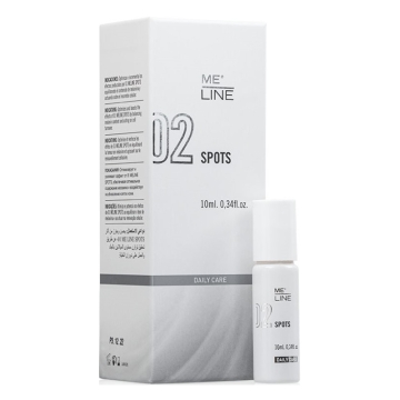 ME Line 02 Spots optimises the depigmenting effects of MELINE 01 SPOTS. Helps to remove dermal melanin pigment. Enhances treatment for solar lentigos and hyperkeratosis.<