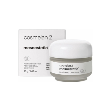 Mesoestetic Cosmelan 2 is an extremely effective lightening cream designed to reduce hyperpigmentation. This depigmentation treatment helps to restore radiance and clarity by softly removing uneven pigmentation