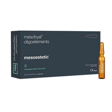Mesohyal Oligoelements is a revitalizing solution that based on blend of nine oligoelements with a non-crosslinked hyaluronic acid. It is stimulates dermal extracellular matrix.