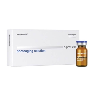 Mesoestetic C.Prof 211 Photoaging solution is a sterile solution for transcutaneous application that counteracts the manifestations of skin aging thanks to its photoprotective, antioxidant, moisturizing and firming effects. 