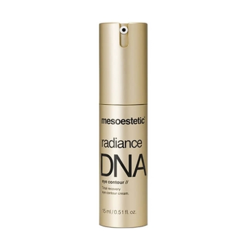 Mesoestetic Radiance DNA Eye Contour is specific care created for total eye contour repair, thereby achieving a three-fold effect against wrinkles, under-eye bags and circles.