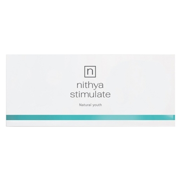 Nithya Stimulate’s advanced formula of tetrapeptyd-2, hydrolyzed collagen and sodium hyaluronate hydrates and stimulates skin firmness, slowing down the signs of ageing.
