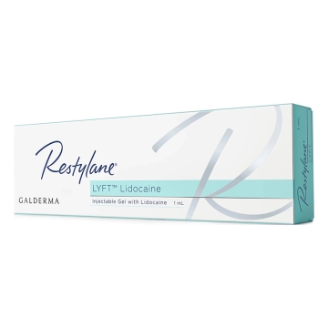 Restylane Lyft Lidocaine is a hyaluronic acid-based filler suitable for injection into the deep dermis to superficial subcutis. Use the product to correct moderate to severe facial folds and wrinkles such as nose-to-mouth lines, frown lines, chin and chee