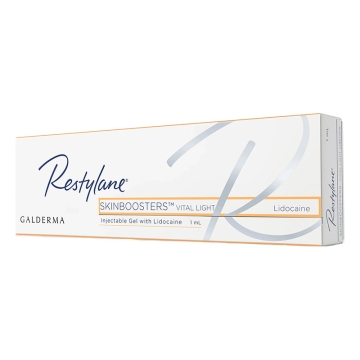Restylane Skinboosters Vital Light Lidocaine is designed to improve the skin's quality by boosting skin hydration and increasing its smoothness, elasticity and firmness. Restylane Vital Light is suitable for more delicate areas such as the neck or décolle