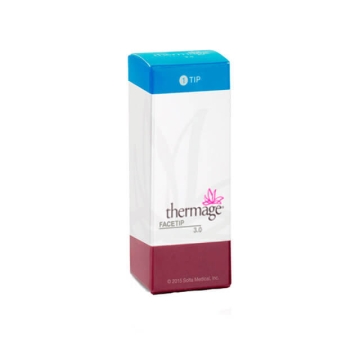 Thermage Face Tip 3.0cm2 C1 is to be used for face and neck for skin tightening and contouring treatments. This tip has no vibration function. Works for all systems and with 2.4mm heating dept.