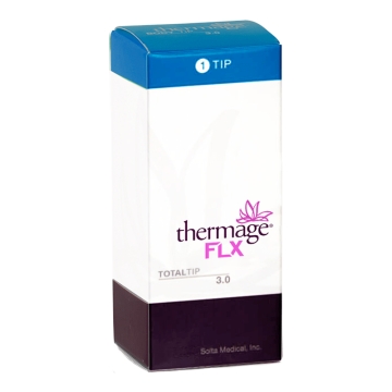 The Thermage FLX Total Tip 3.0cm2 uses maximum volume of bulk heat delivery for the whole face, neck and body and treats deeply to contour and tighten skin, addressing sagging skin and unwanted bulges.