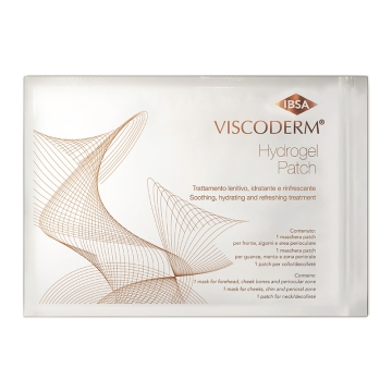 Viscoderm Hydrogel Patch is specifically formulated to create soothing, hydrating and refreshing effects, particularly indicated after aesthetic treatments of face, neck and décolletage.