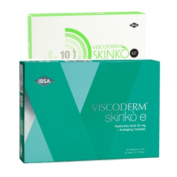 Viscoderm Skinkò E is an anti-aging complexes containing more than 50 dermofunctional elements including non cross-linked hyaluronic acid, vitamins, minerals and amino acids indicated to maintain and improve cellular trophism.