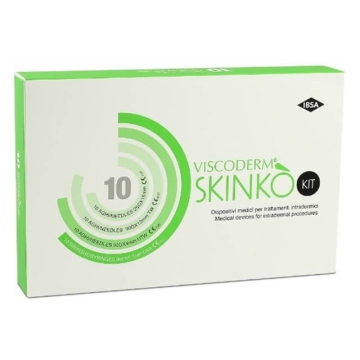 Viscoderm Skinkò E is an anti-aging complexes containing more than 50 dermofunctional elements including non cross-linked hyaluronic acid, vitamins, minerals and amino acids indicated to maintain and improve cellular trophism.