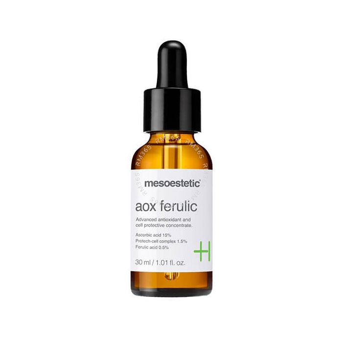The Mesoestetic AOX Ferulic is a state-of-the-art antioxidant concentrate that protects cells and has powerful anti-ageing effects. Skin is immediately protected from harmful oxidative damage and is instantly visibly brighter.