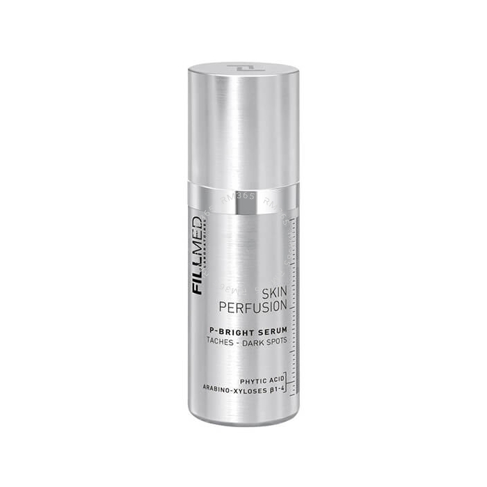 FILLMED Skin Perfusion P-Bright Serum targets uneven skin tone and hyperpigmentation. P-Bright Serum also gently exfoliates the skin to improve texture and luminosity.