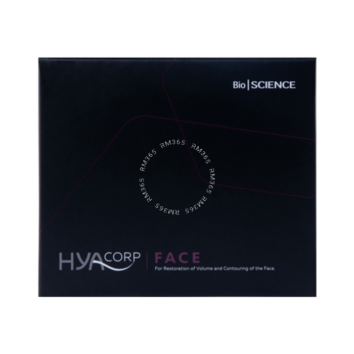 HYAcorp Face is an absorbable skin implant produced from a hyaluronic acid of non-animal origin. HYAcorp Face is indicated for the restoration of facial volume and contour by replacing lost hyaluronic acid in the skin.