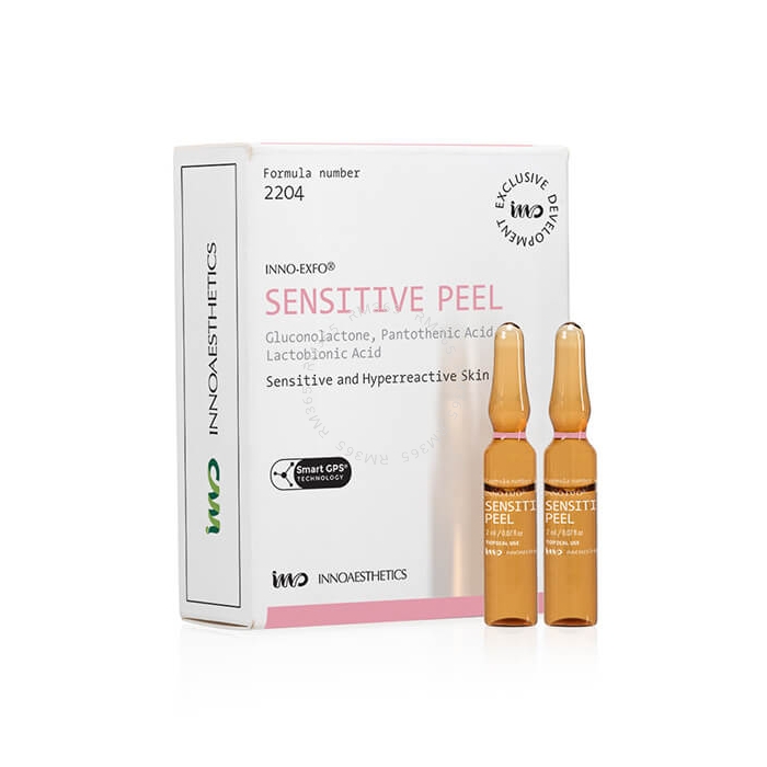 INNO-EXFO Sensitive Peel - Specific chemical peel for sensitive skin that promotes the regeneration and strengthening of the skin barrier, reducing skin reactivity to external irritants.
