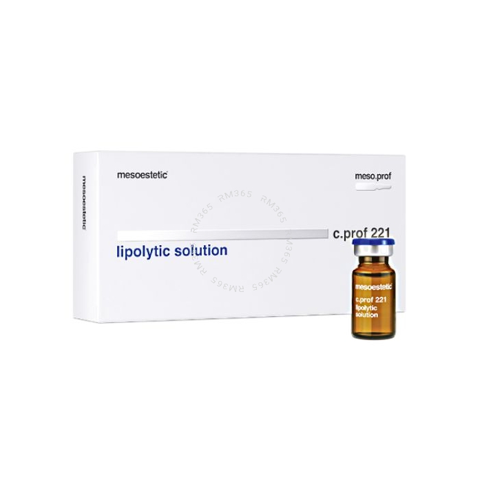 Mesoestetic C.prof 221 Lipolytic Solution acts on multiple enzymes and receptors of lipolysis to reduce the size and number of adipocytes.

