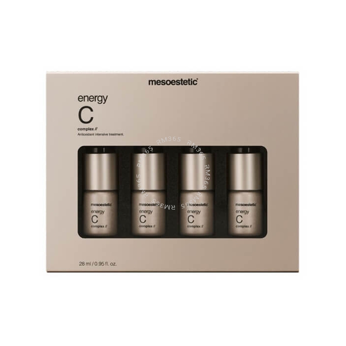 Mesoestetic Energy C is a cosmeceutical at-home treatment with high concentrations of vitamin C, designed to combat the first signs of chrono- and photo-ageing.
