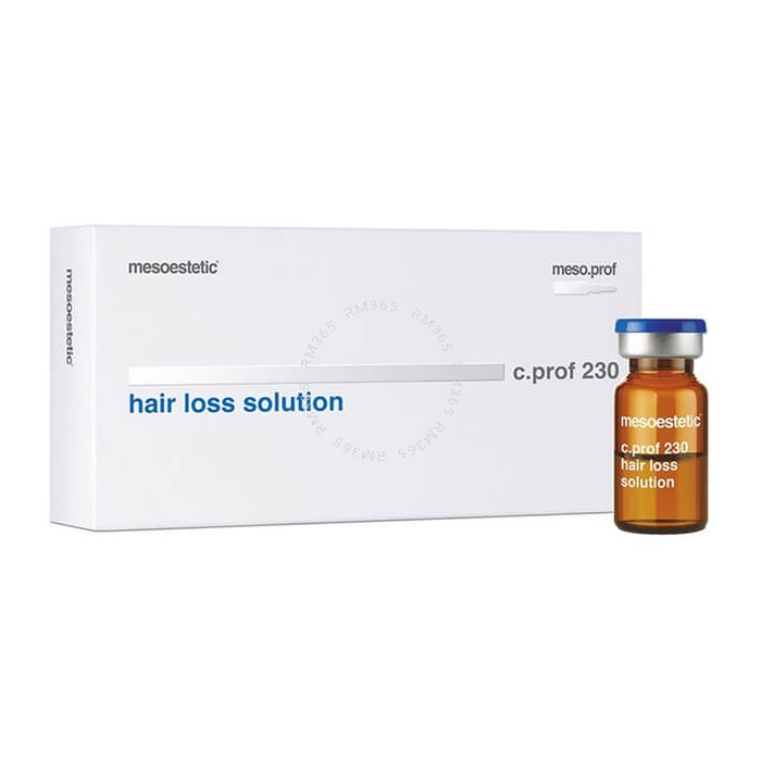 The skin and hair is protected and revitalised with the Mesoestetic c.prof 230 Hair Loss Solution. The follicular metabolic cycle is stimulated, helping to counteract hair loss and the hair ageing process.