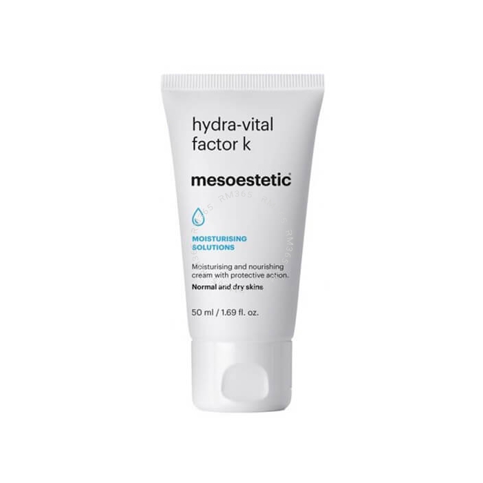 Mesoestetic Hydra-Vital Factor K is specifically formulated to return smoothness and elasticity to dry skin this exclusive formulation maintains hydration within the skin restoring the hydro-lipid layer ensuring the protection of skin 