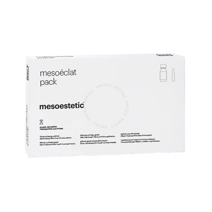 Mesoestetic Mesoeclat Pack is a professional treatment for immediate action skin rejuvenation. Produces cellular renewal, restoring vitality and elasticity to the skin.