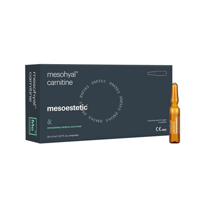 Mesoestetic Mesohyal Carnitine is an anti-cellulite treatment based on blend of 20% L-carnitine with a non-crosslinked hyaluronic acid. 