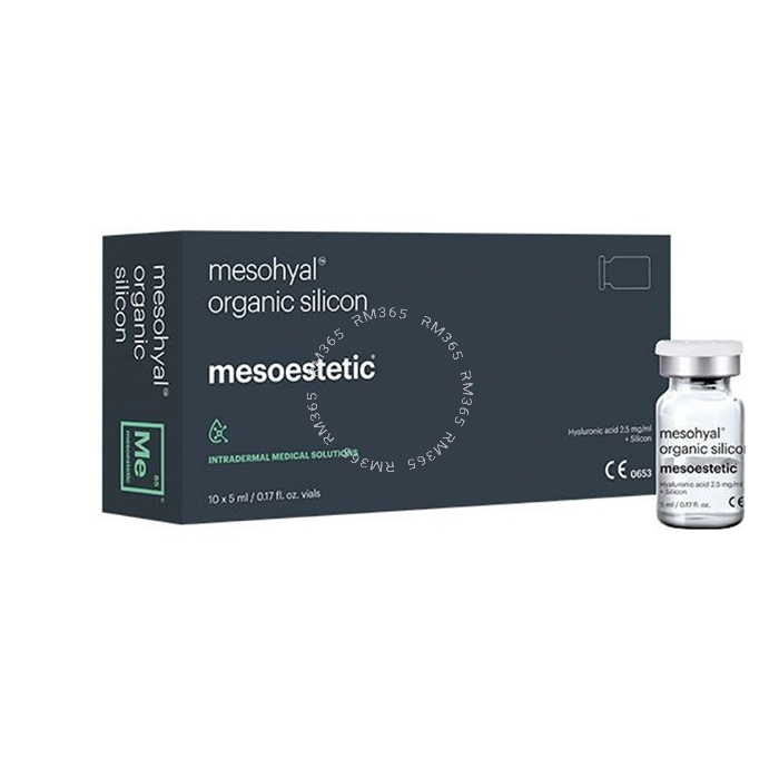 Mesohyal Organic Silicon is regenerating and restructuring solution for the skin tissue, based on blend of an organic silicon with a non-cross-linked hyaluronic acid. 