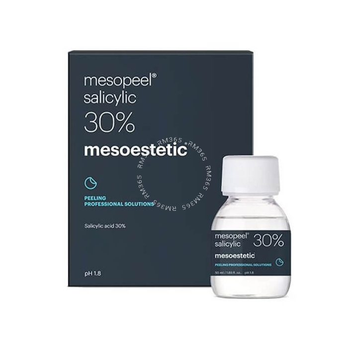 Mesoestetic Mesopeel Salicylic 30% acid  peel with a strong keratolytic and sebum-regulating effect. Indicated for oily skin with acne and/or seborrheic blemishes. It can also be applied to areas such as the arms, back, knees, elbows, etc.