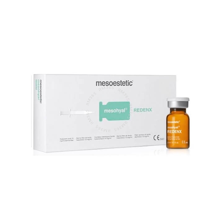 Mesoestetic Mesohyal Redenx intra-dermal administration treatment to reduce gravitational wrinkles, enhances density and firmness.