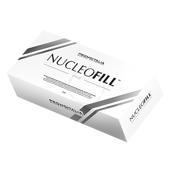 Nucelofill Hair - Professional sterile sodium DNA-based gel with moisturizing properties, specifically indicated for the scalp. Aims to stimulate hair follicle growth and rejuvenation.

