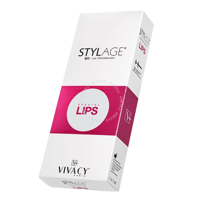 Stylage Bi-Soft Special Lips is a cross-linked hyaluronic acid used in the superficial to mid dermis for lip volume augmentation, lip contour definition and correction, correction of a disproportionate upper or lower lip size, reducing perioral lines or s